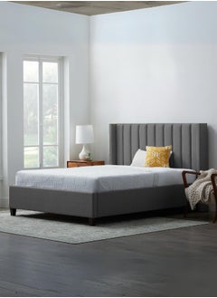 Bed and Mattress Zone Audrey Tufted Upholstered Bed 200x150 Queen Size Grey Color 