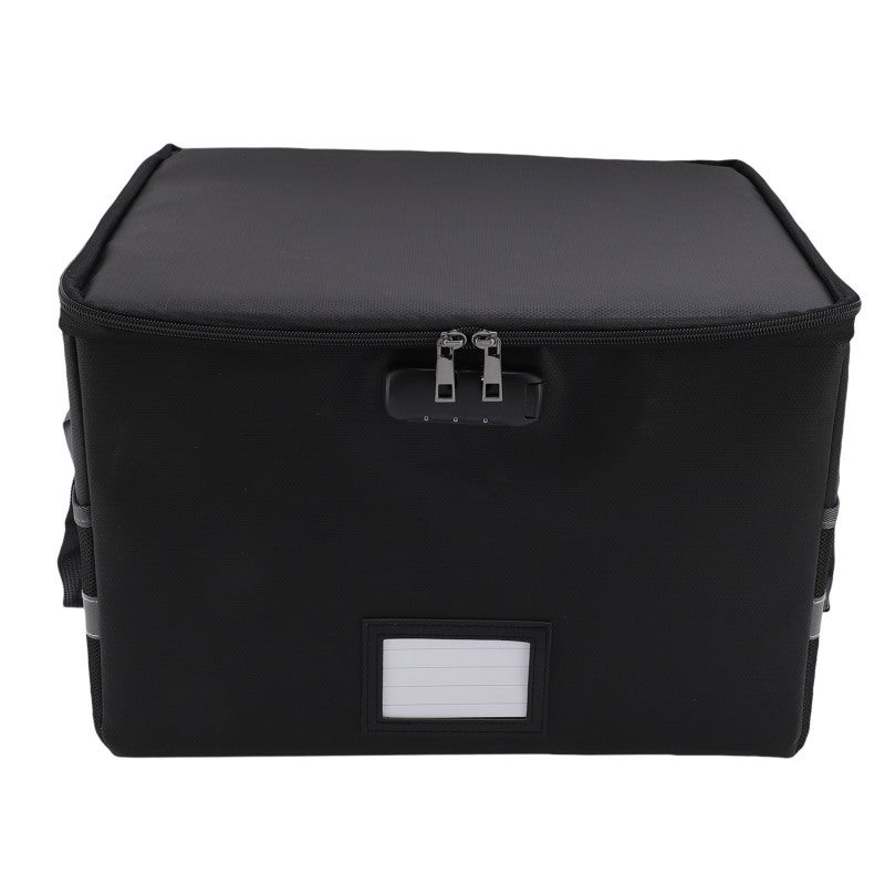 Fireproof Document Bag: 13x9x3 Inch, Fire and Water Resist Protection, Anti Static Reflective Stripe - Portable Secure Storage With Combination Lock for Home Office, Document Organization - Image 1