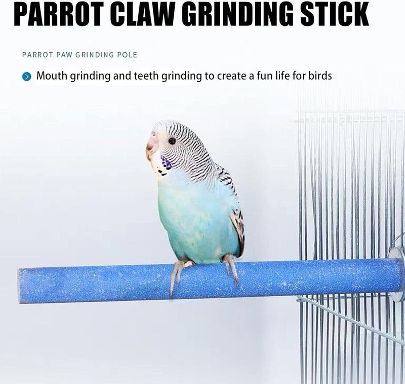 PETSARY Bird Claw Grinding Perch for Parakeets, Cockatiels, Lovebirds, Budgies | Wood Single Head Screw Parrot Stand Pole | Natural Perch Toy Platform Grinding Stick | Cage Accessories 25cm Blue - Image 2