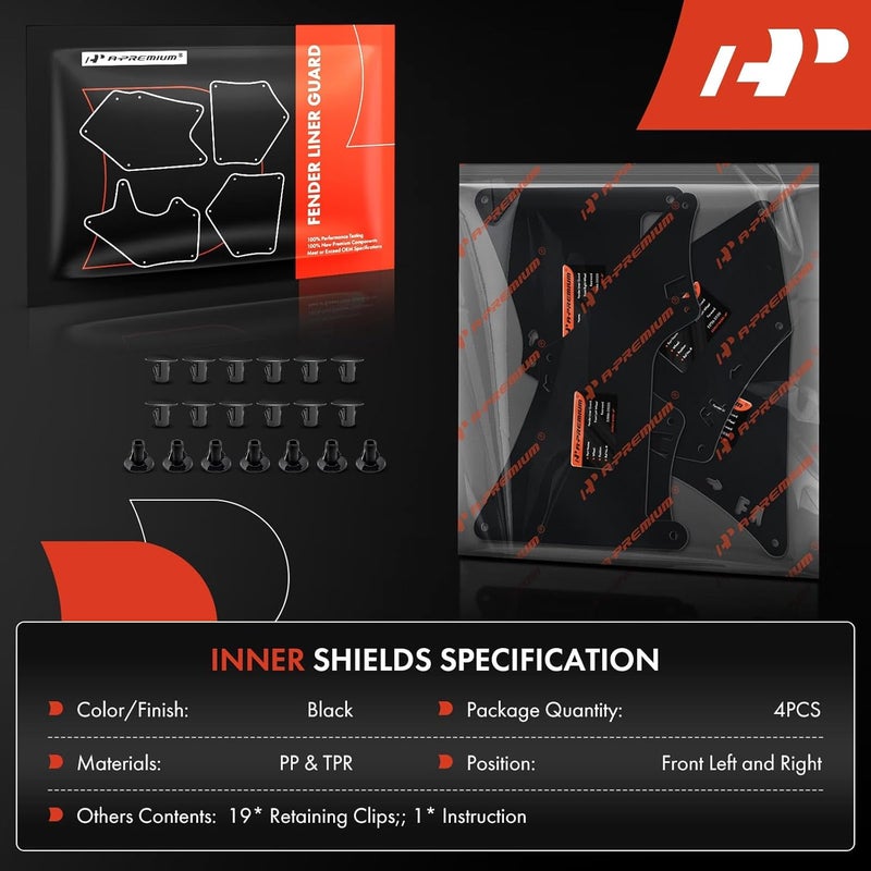 A-Premium حراس الطين APremium متوافق مع تويوتا 4Runner 2003-2009 FJ كروزر 2007-2014 لاند كروزر برادو 2003-2019 مجموعة من 4 للعجلات الأمامية - Image 3