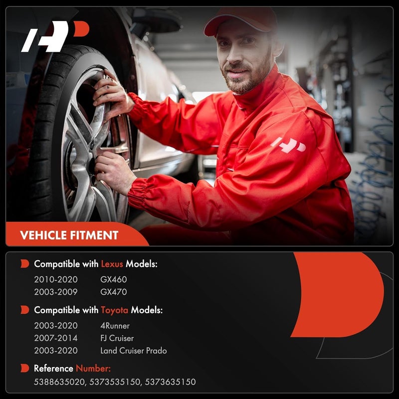 A-Premium حراس الطين APremium متوافق مع تويوتا 4Runner 2003-2009 FJ كروزر 2007-2014 لاند كروزر برادو 2003-2019 مجموعة من 4 للعجلات الأمامية - Image 2