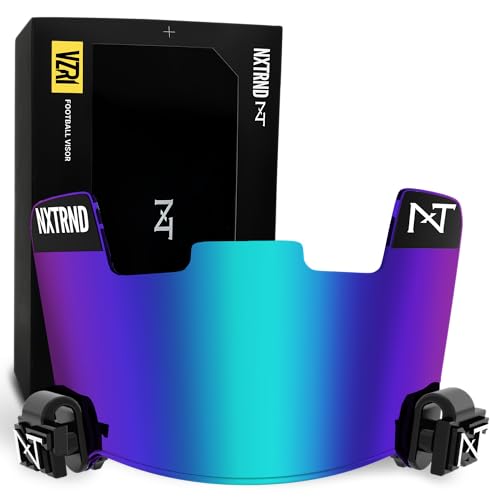 NXT NXTRND Nxtrnd VZR1 Football Visor, Flat Lens Technology, Fits Adult & Youth Football Helmets (Blue) - Image 1