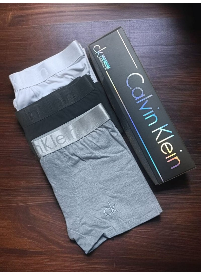 كالفن كلاين بيرفورمانس مجموعة بوكسر رجالي ملابس داخلية قطنية - (عبوة من 3 قطع) - مقاس لارج - Image 3