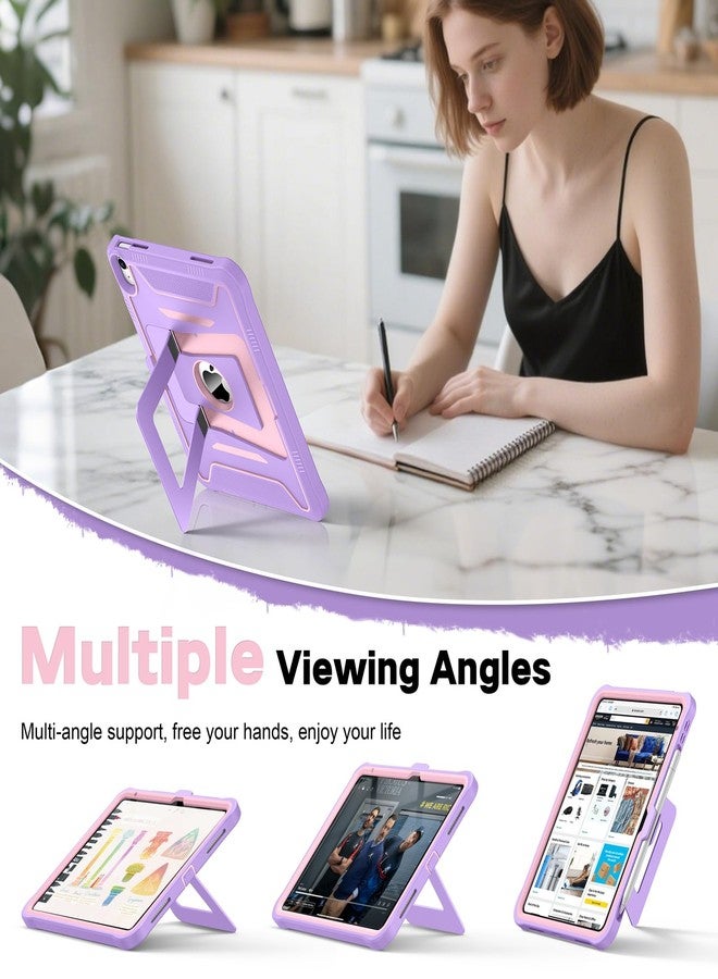 Supveco Case for iPad (A16) 11th Generation 11-Inch 2025,iPad 10th Generation 10.9-Inch 2022,Rugged Heavy Duty Full-Body Protective Case with Built-in Screen Protector,Dual Kickstand,Purple/Pink - Image 3