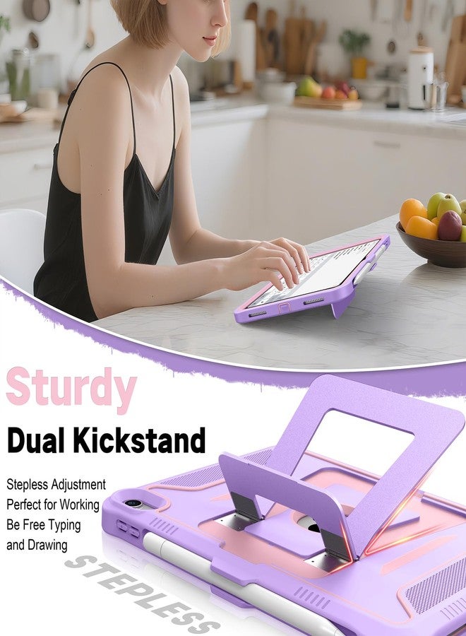 Supveco Case for iPad (A16) 11th Generation 11-Inch 2025,iPad 10th Generation 10.9-Inch 2022,Rugged Heavy Duty Full-Body Protective Case with Built-in Screen Protector,Dual Kickstand,Purple/Pink - Image 2
