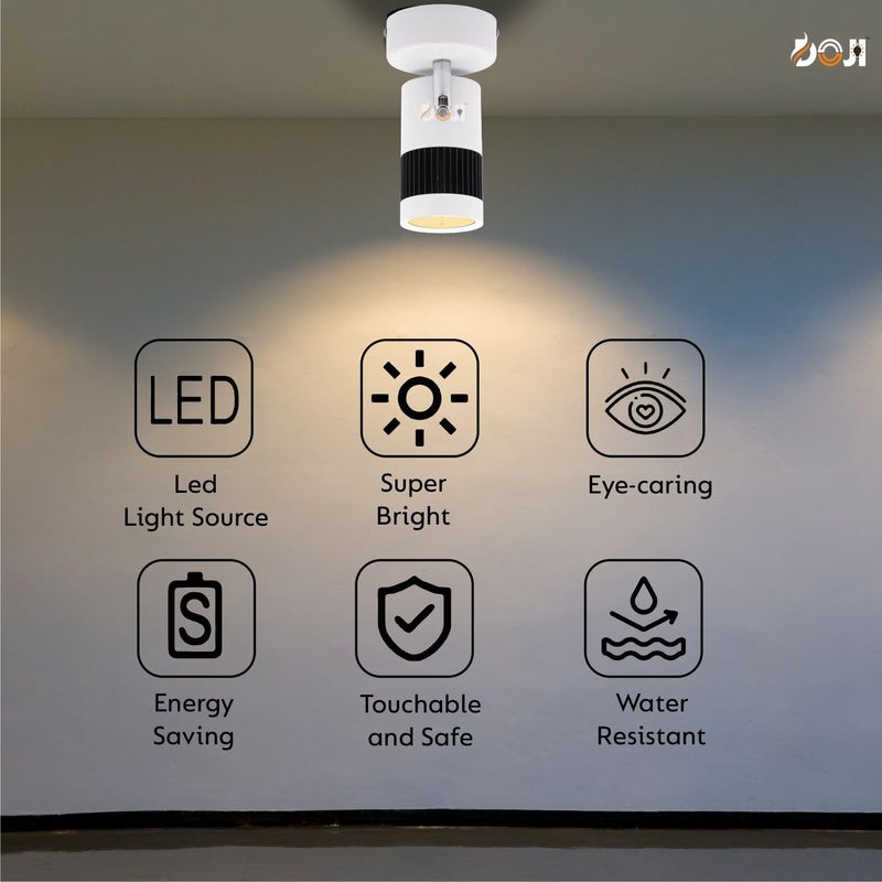 DOJI White spot Lights 9 watt Aluminium Focus Light Adjustable Head Focus Light for Wall spot Lights for Home Ceiling spot Light Warmwhite - Image 5