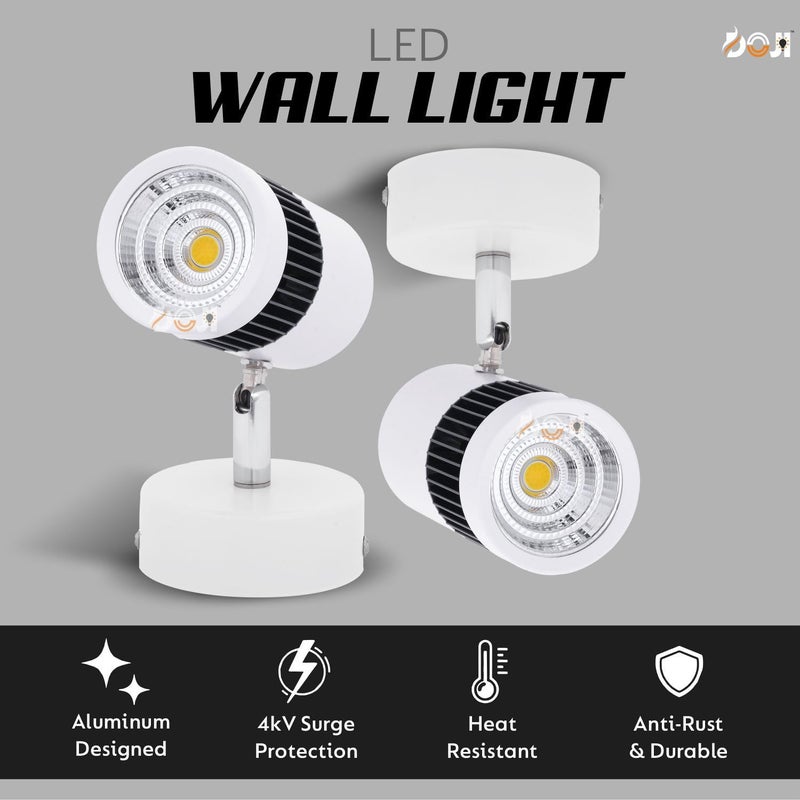 DOJI White spot Lights 9 watt Aluminium Focus Light Adjustable Head Focus Light for Wall spot Lights for Home Ceiling spot Light Warmwhite - Image 2