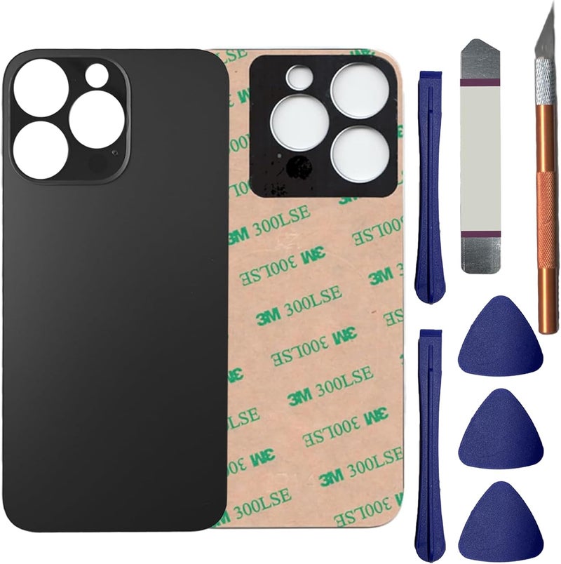 Anglepingping 13 Pro Max Back Glass Replacement for iPhone 13 Pro Max Rear Back Glass with Pre-Installed Adhesive and Tools(Space Black) - Image 1