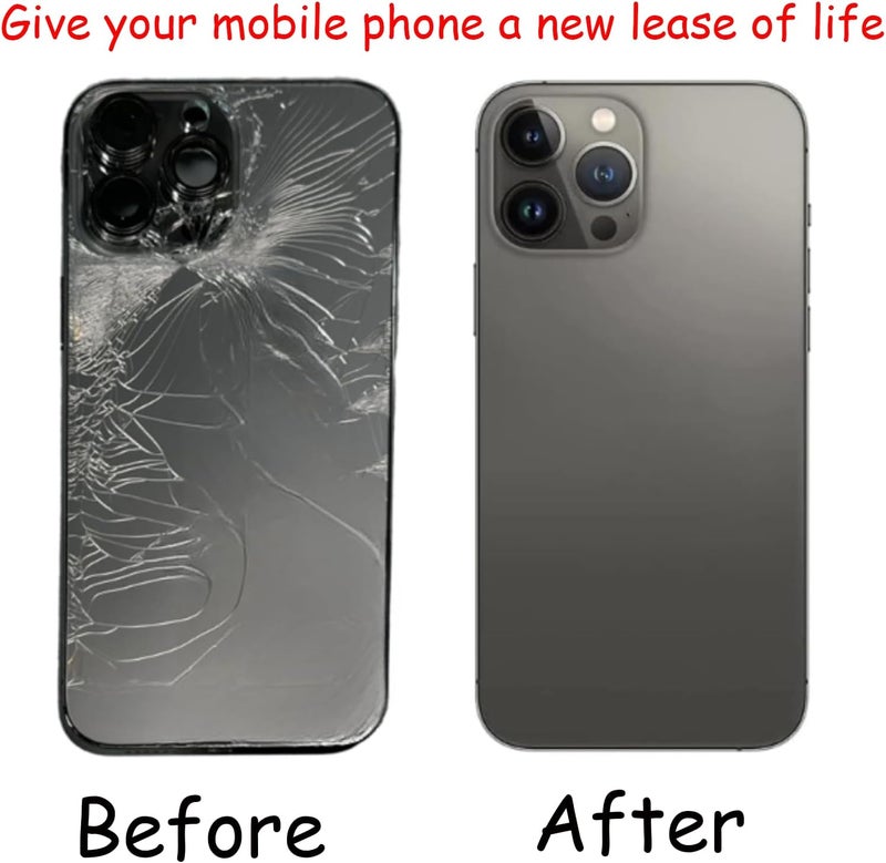 Anglepingping 13 Pro Max Back Glass Replacement for iPhone 13 Pro Max Rear Back Glass with Pre-Installed Adhesive and Tools(Space Black) - Image 5
