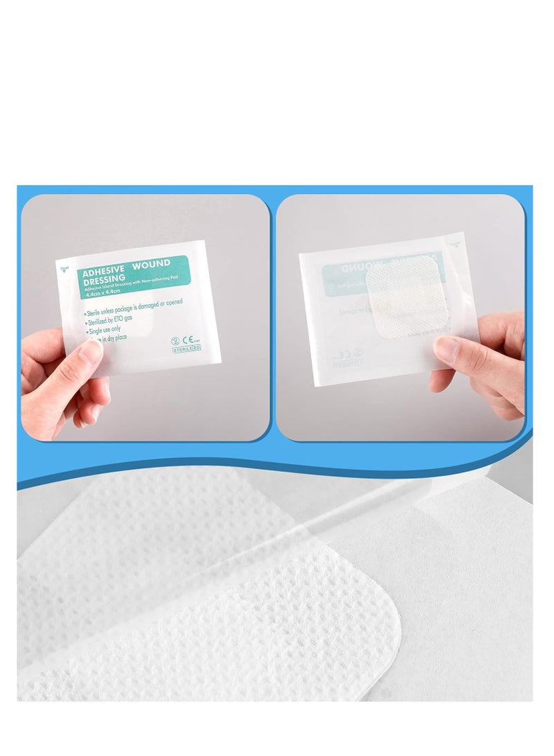 KASTWAVE 40 PCS Adhesive Island Dressing Bordered Gauze Wound Dressing Breathable Square Bandage Waterproof Gauze with Pad Individually Packed Pouches Tapes for Blister Wound Care (1.7 x 1.7 Inch) - Image 3