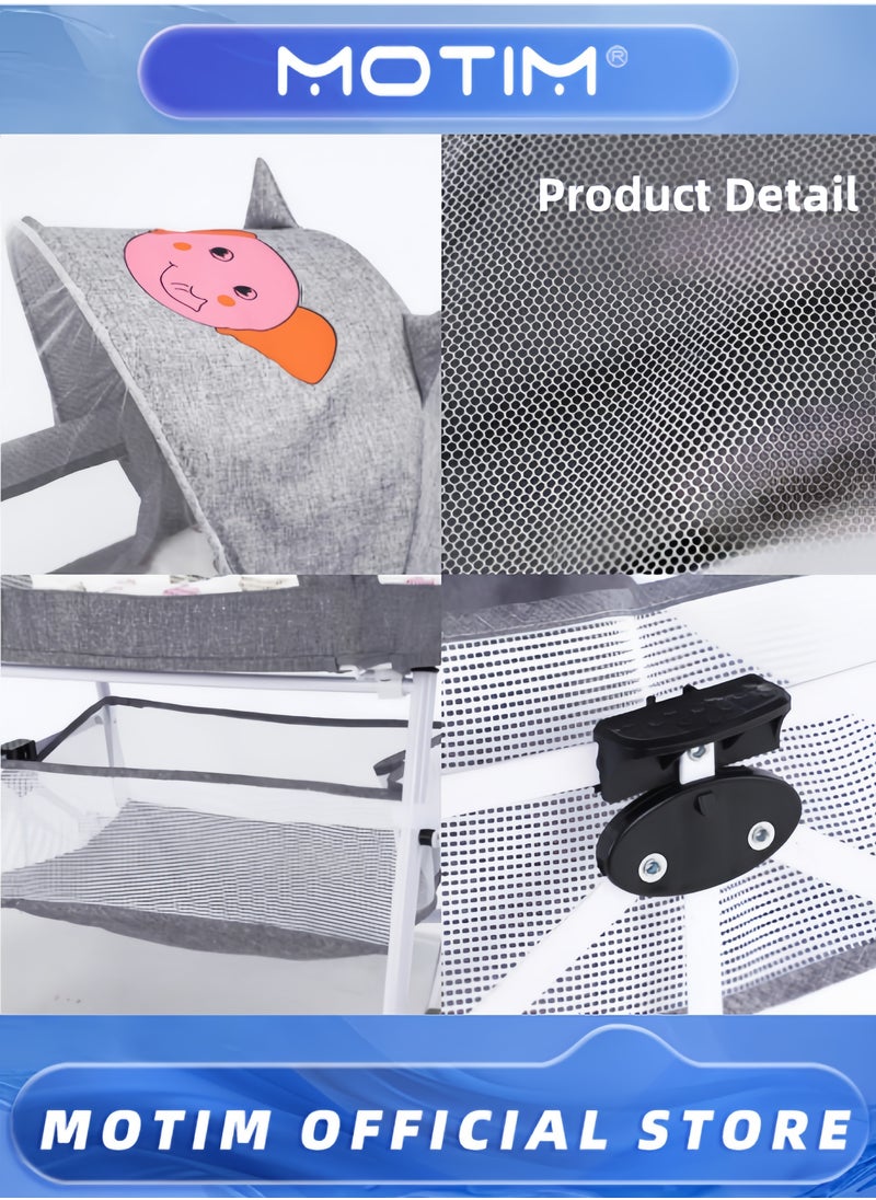 Motim - Baby Bedside Crib Portable Newborn Bassinet Bedside Sleeper Portable Infant Travel Crib with Large Storage Basket Mosquito Shade Net and Memory Foam Mattress - Image 1