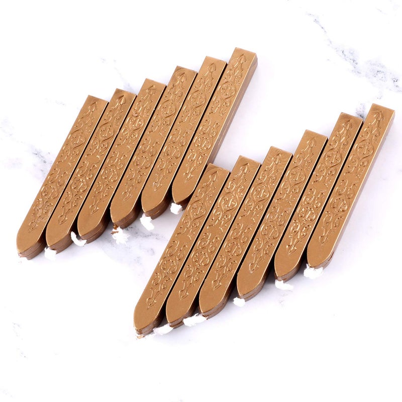 Bememo 12 Pieces Sealing Wax Sticks with Wicks Antique Fire Manuscript Sealing Wax for Stamp, Christmas Gift, Wedding Invitations, Packaging Decoration(Bronze) - Image 4