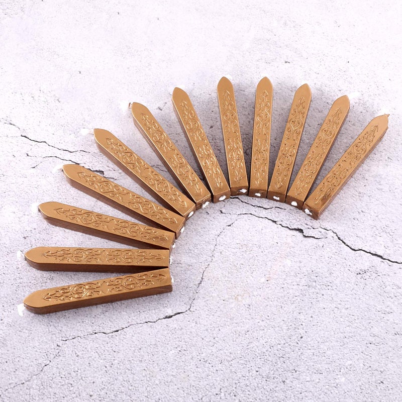 Bememo 12 Pieces Sealing Wax Sticks with Wicks Antique Fire Manuscript Sealing Wax for Stamp, Christmas Gift, Wedding Invitations, Packaging Decoration(Bronze) - Image 5