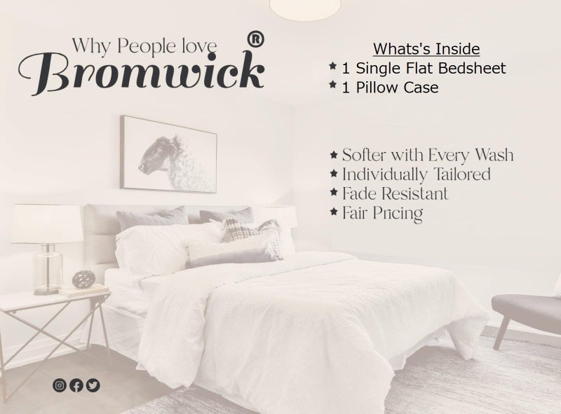 BROMWICK 220 TC Solid Microfiber Single Bedsheet with 1 Pillow Cover for Single Bed, Single Bed Bedsheet Size (90x60 Inch)-(Aqua Blue) - Image 4