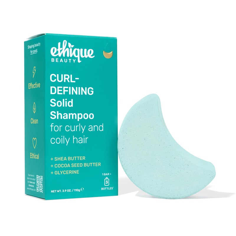 Ethique Curl-Defining Shampoo Bar with Shea Butter - Plastic-Free, Vegan, Cruelty-Free, 3.88 oz - Professor Curl - Image 1