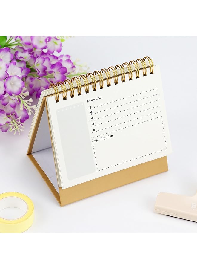 erorex Desk Calendar Small Desktop Calendar Standing Flip Desktop Calendar For Planning Organizing Daily Scheduler Small Calendar 2025 For Home Office School Marble  - Image 5
