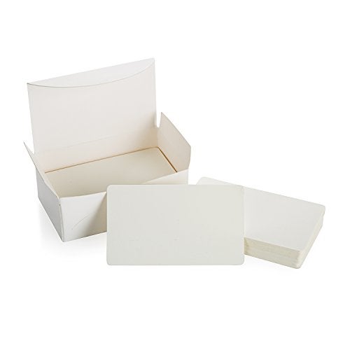 ZOOYOO Blank White Cardboard Message Card Business Card 100 PCS (White) - Image 1