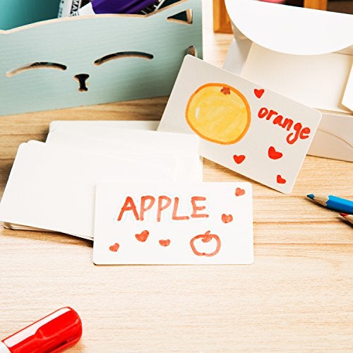 ZOOYOO Blank White Cardboard Message Card Business Card 100 PCS (White) - Image 5