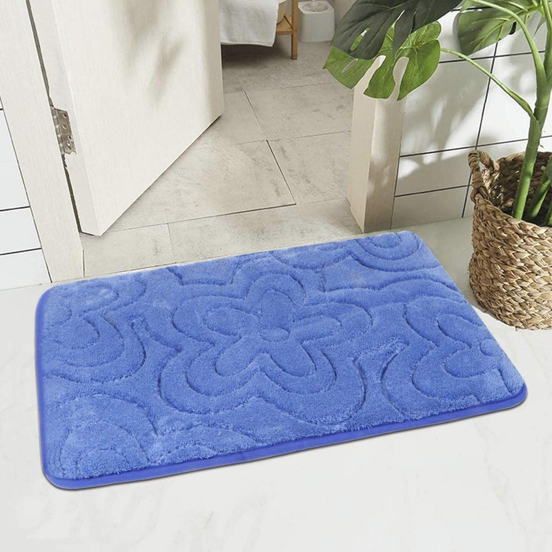 HOKIPO Soft Microfiber Water Absorbing Bathroom Mat, Royal Blue, Large 50x80cm (AR-3645) - Image 3