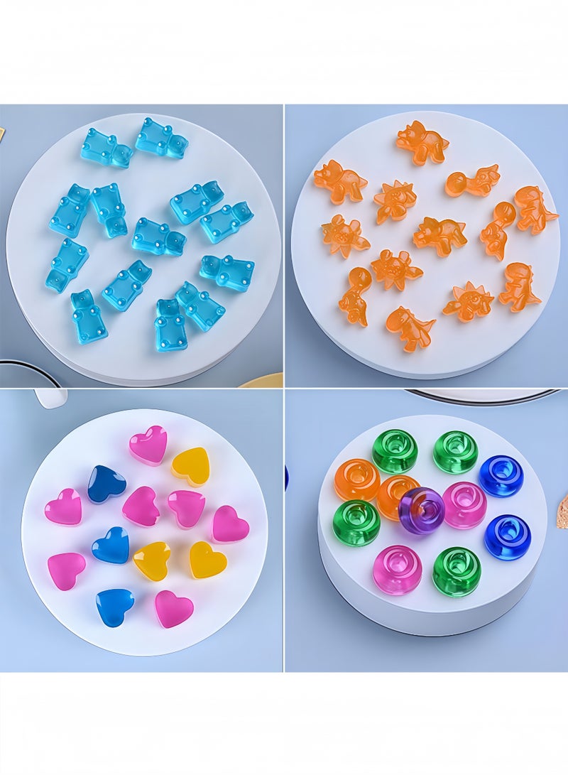 Peachjoy 4 Pack Silicone Gummy Bear Candy Molds , Including Bear Shape and Mini Donut, Non-stick Silicone Candy Molds with 2 Droppers for Jelly, Candy, Chocolate (Multicolour)  - Image 2