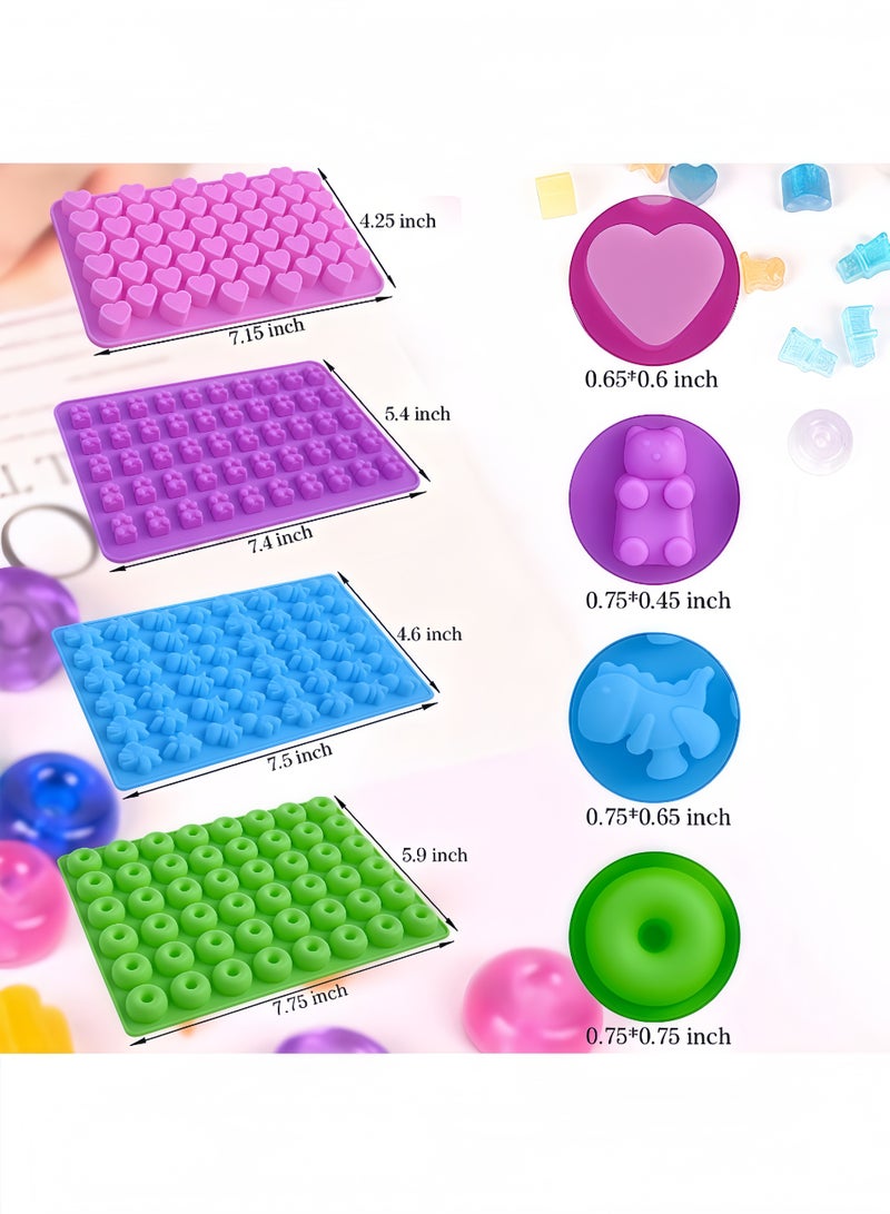 Peachjoy 4 Pack Silicone Gummy Bear Candy Molds , Including Bear Shape and Mini Donut, Non-stick Silicone Candy Molds with 2 Droppers for Jelly, Candy, Chocolate (Multicolour)  - Image 3