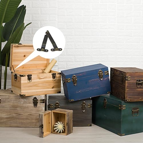 Adyoney 4 Pcs Small Antique Brass Lid Folding Support Hinges - Functional and Stylish Lid Stay Hinges for Wooden Boxes, Jewelry Cases, and Chests - Image 5