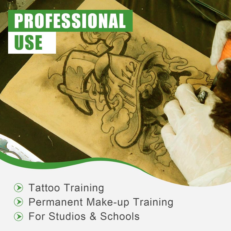 JCONLY Premium Tattoo Practice Skin (3mm Thick Medical Silicone) - 10PCS Double-Sided Fake Skin Reusable Mat, 7.4"x5.5" Tattoo Skin with Deluxe Gift Box, for Professional Artists - Image 3