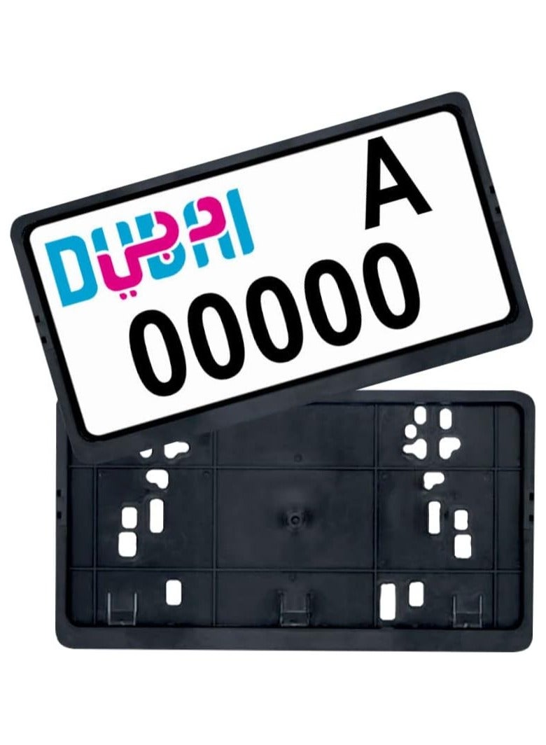 كاراكسا إطار حامل لوحة الأرقام أسود - عبوة من قطعتين (دبي صغير) - Image 1
