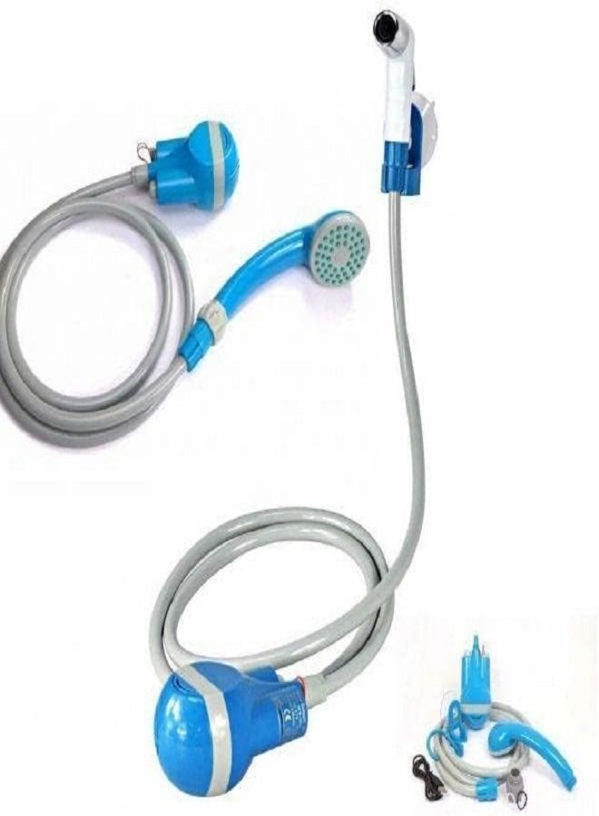 Camping Shower, Shower Head Holder Blue, Portable Shower Electric Shower Camping Shower With Shower Head Shut Off Valve, Shower Head Blue, Handheld Electric Shower - Image 3