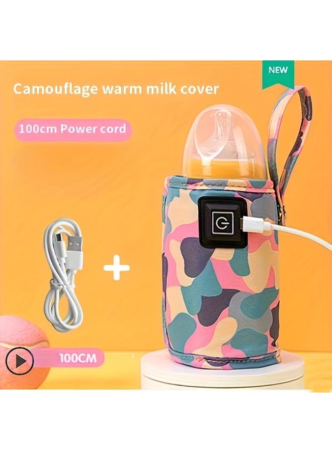Camouflage Yellow Portable USB Bottle Warmer Fast Safe Heating for Breast Milk Formula Travel Use - Image 3