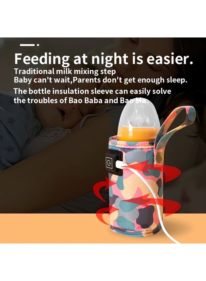 Camouflage Yellow Portable USB Bottle Warmer Fast Safe Heating for Breast Milk Formula Travel Use - Image 4