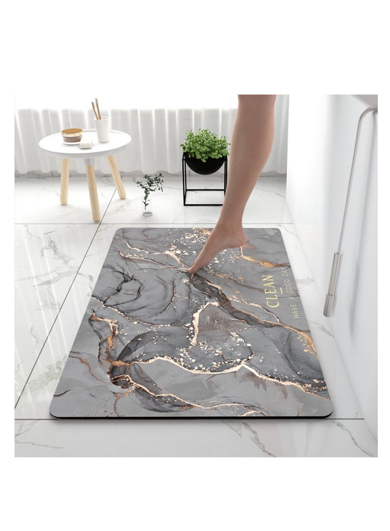 Bath Mats Bath Rugs Diatomaceous Earth Bathroom Floor Mat Toilet Non-Slip Foot Mat Door Step Foot Mat Bathroom Quick-Drying Absorbent Mat Toilet Door Scrub Mats Multiple Size (#2) - Image 1