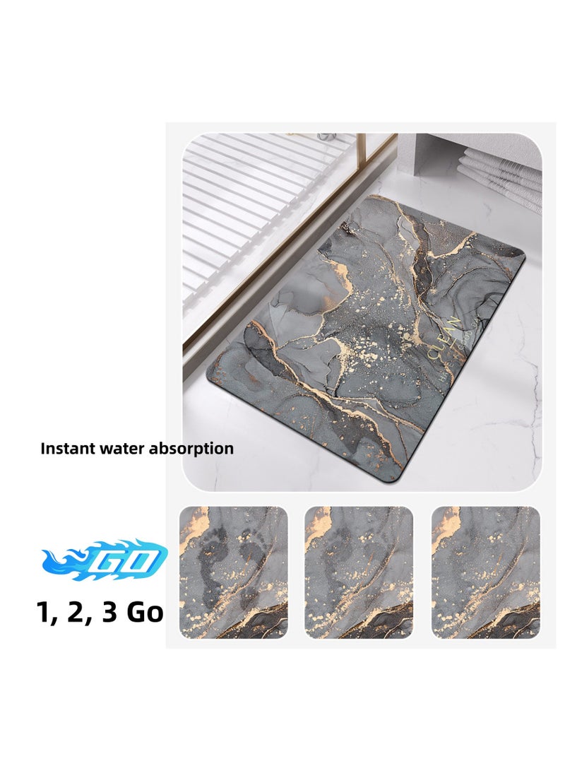 Bath Mats Bath Rugs Diatomaceous Earth Bathroom Floor Mat Toilet Non-Slip Foot Mat Door Step Foot Mat Bathroom Quick-Drying Absorbent Mat Toilet Door Scrub Mats Multiple Size (#2) - Image 3