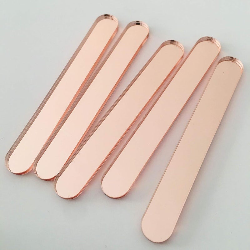 CHENRUI 30 Pcs Mini Acrylic Cakesicle Popsicle Sticks for Ice Creamsicle Candy Apple (Rose Gold Mirror) - Image 2
