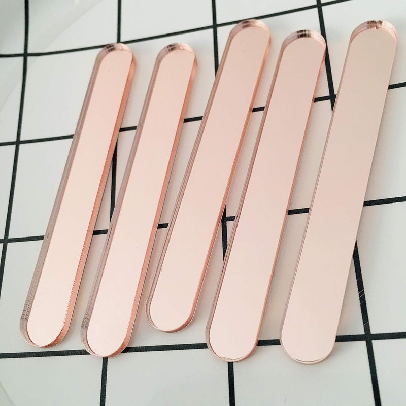 CHENRUI 30 Pcs Mini Acrylic Cakesicle Popsicle Sticks for Ice Creamsicle Candy Apple (Rose Gold Mirror) - Image 3