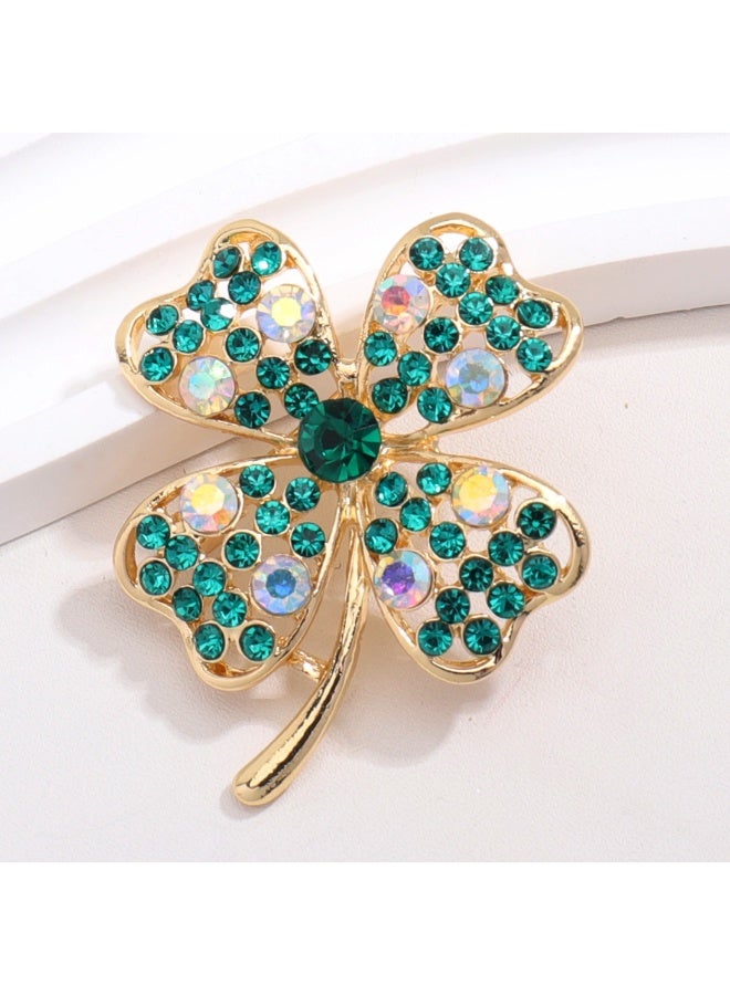 Mark Fairwhale New Four Leaf Clover Glass Alloy Brooch