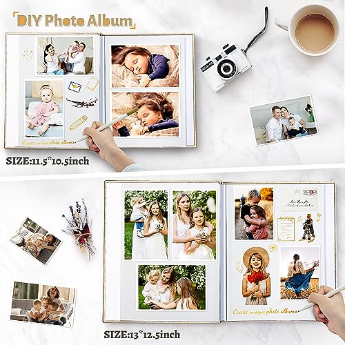 Artfeel Photo Album Self Adhesive Scrapbook,Large Photo Book for 4x6,5x7,8x10 Pictures,DIY Album for Baby Wedding Family Travel Birthday,with Metallic Pen and Scraper - Image 3