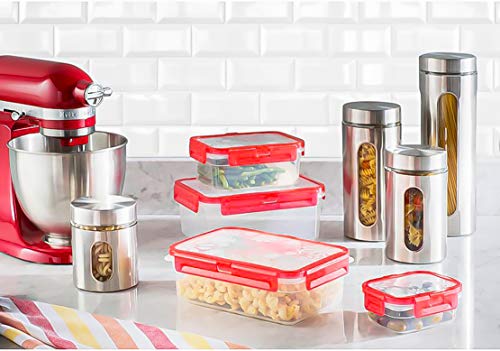 Le'raze Quality 4pc Stainless Steel Canister Set for Kitchen Counter with Glass Window & Airtight Lids, Food Storage Containers, Pantry Storage & Organization Set for Coffee, Flour, Pasta, Rice, Spices, Herbs - Image 5