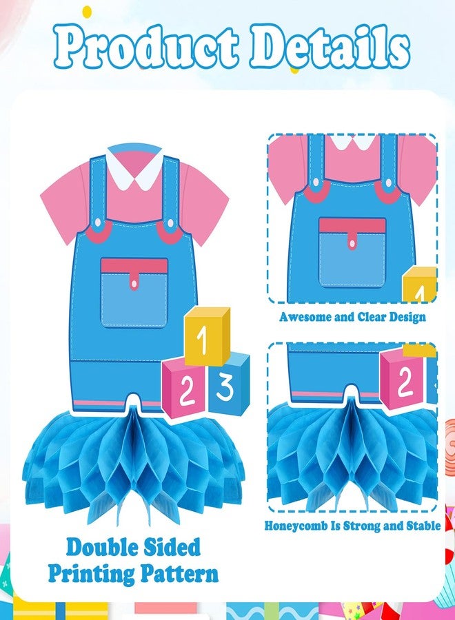 Aposwow Rachell Teacher Party Decorations - 9Pcs Cartoon English Teachers Honeycomb Centerpieces Rachel Girls Rainbow ABC Bus Table Decorations for Cartoon Teacher Fans Birthday Baby Shower Classroom Decor - Image 3