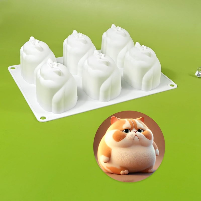 mostsom Cake Silicone Mold Cute Cat Shape Chocolate Covered Pop Molds for DIY Cake Cores, Cakepucks, Tarts, Cupcakes, Cheesecake, Mousse Desserts, Cookie Mould, Nonstick & Easy Release (F_ Cat) - Image 2