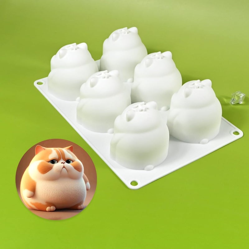 mostsom Cake Silicone Mold Cute Cat Shape Chocolate Covered Pop Molds for DIY Cake Cores, Cakepucks, Tarts, Cupcakes, Cheesecake, Mousse Desserts, Cookie Mould, Nonstick & Easy Release (F_ Cat) - Image 1