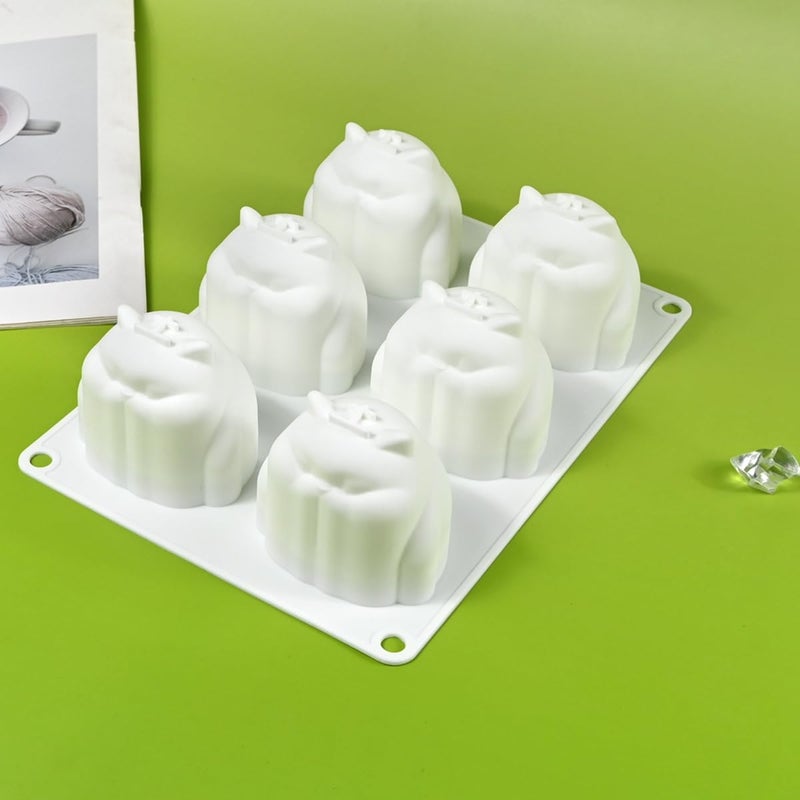 mostsom Cake Silicone Mold Cute Cat Shape Chocolate Covered Pop Molds for DIY Cake Cores, Cakepucks, Tarts, Cupcakes, Cheesecake, Mousse Desserts, Cookie Mould, Nonstick & Easy Release (F_ Cat) - Image 5