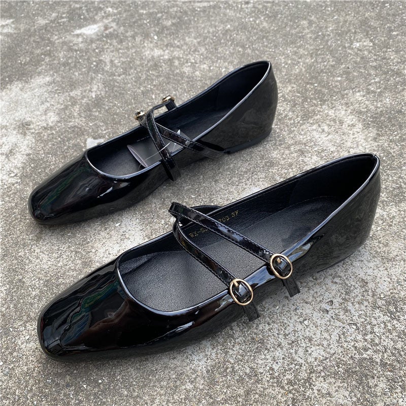 2024 Fashion Flat Mary Jane Womens Shoes black - Image 2