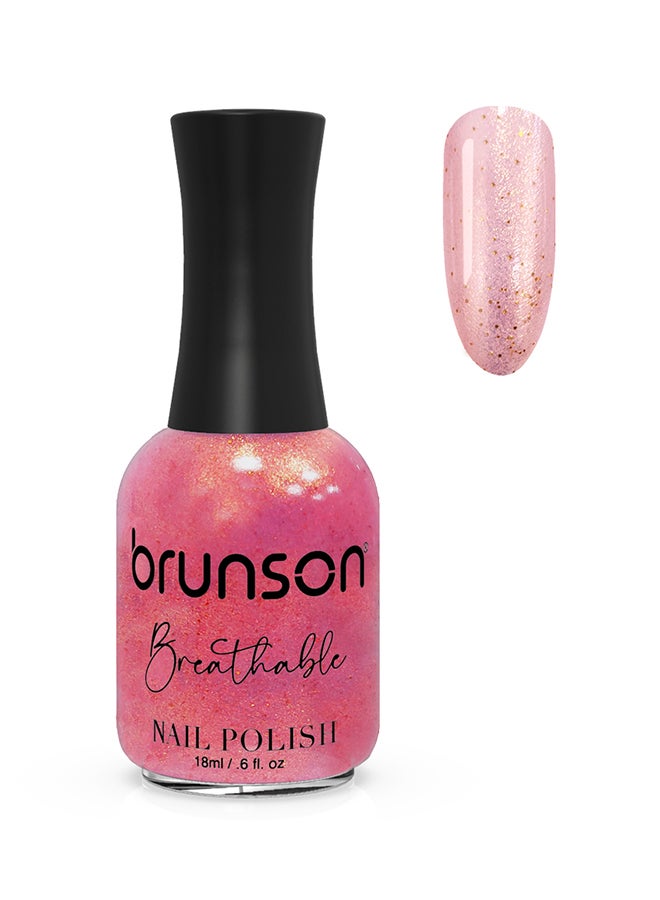 brunson طلاء أظافر قابل للتنفس طلاء أظافر حلال مناسب للوضوء سريع الجفاف نباتي طويل الأمد وسهل التقشير 18 مل BH261