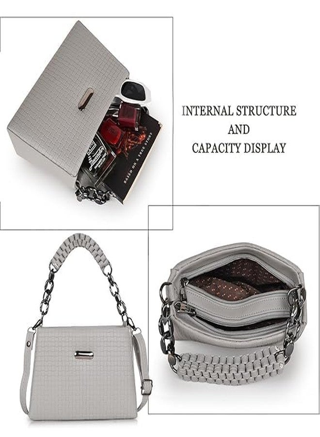LEFFIS TRENDY DESIGN CROSS BODY SLING BAG FOR WOMENS AND GIRLS (SPR-001) (GREY) - Image 5