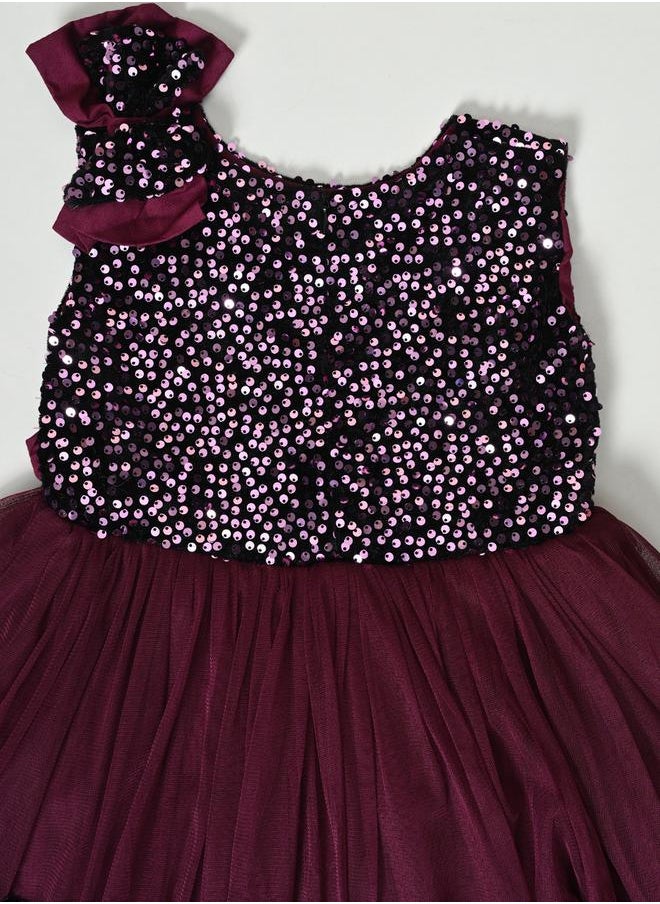 BELLA MODA - Sequined Layered Mesh Insert Party Dress by Styli - Image 1