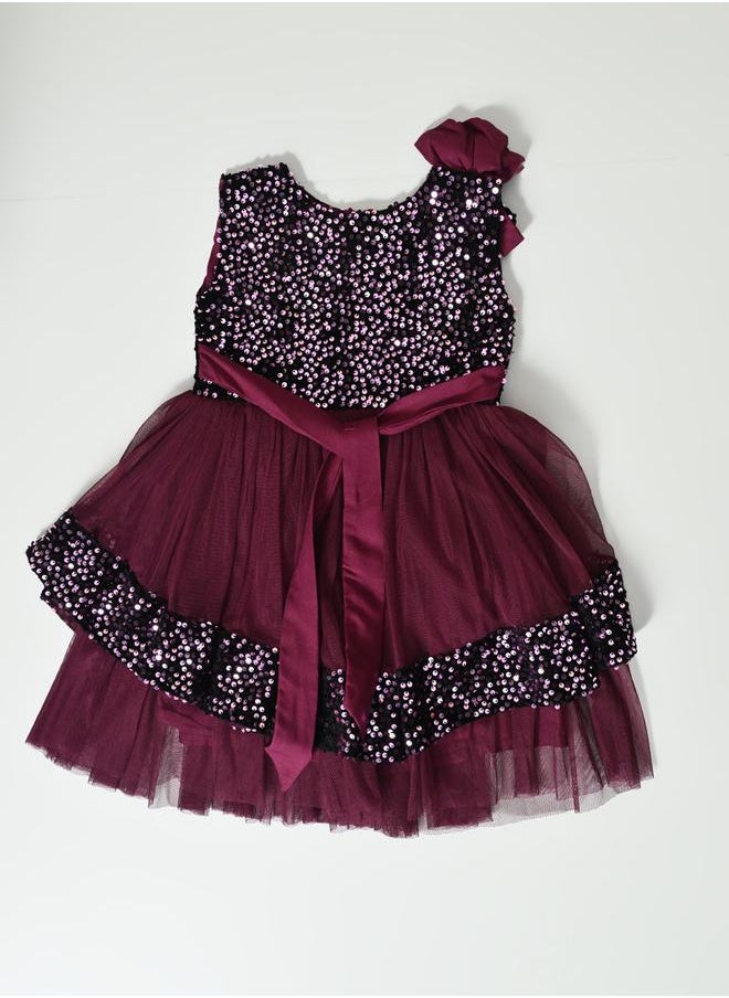 BELLA MODA - Sequined Layered Mesh Insert Party Dress by Styli - Image 1