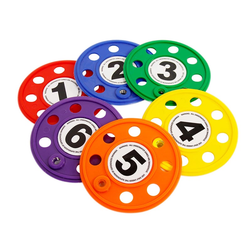 GISCO Diving Discs with Numbers for Swimming Pool (Set of 6) | Fun Water Toys for Kids | Perfect for Summer Pool Parties & Water Adventures | Improves Swimming Skills - Image 2