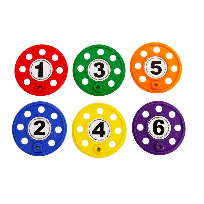 GISCO Diving Discs with Numbers for Swimming Pool (Set of 6) | Fun Water Toys for Kids | Perfect for Summer Pool Parties & Water Adventures | Improves Swimming Skills - Image 1