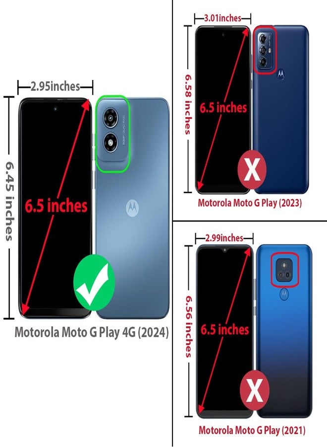 TJ's TJS Compatible for Motorola Moto G Play 4G (2024) Case, with Tempered Glass Screen Protector, Dual Layer Hybrid Magnetic Support Shockproof Heavy Duty Cover Phone Case (Blue) - Image 2